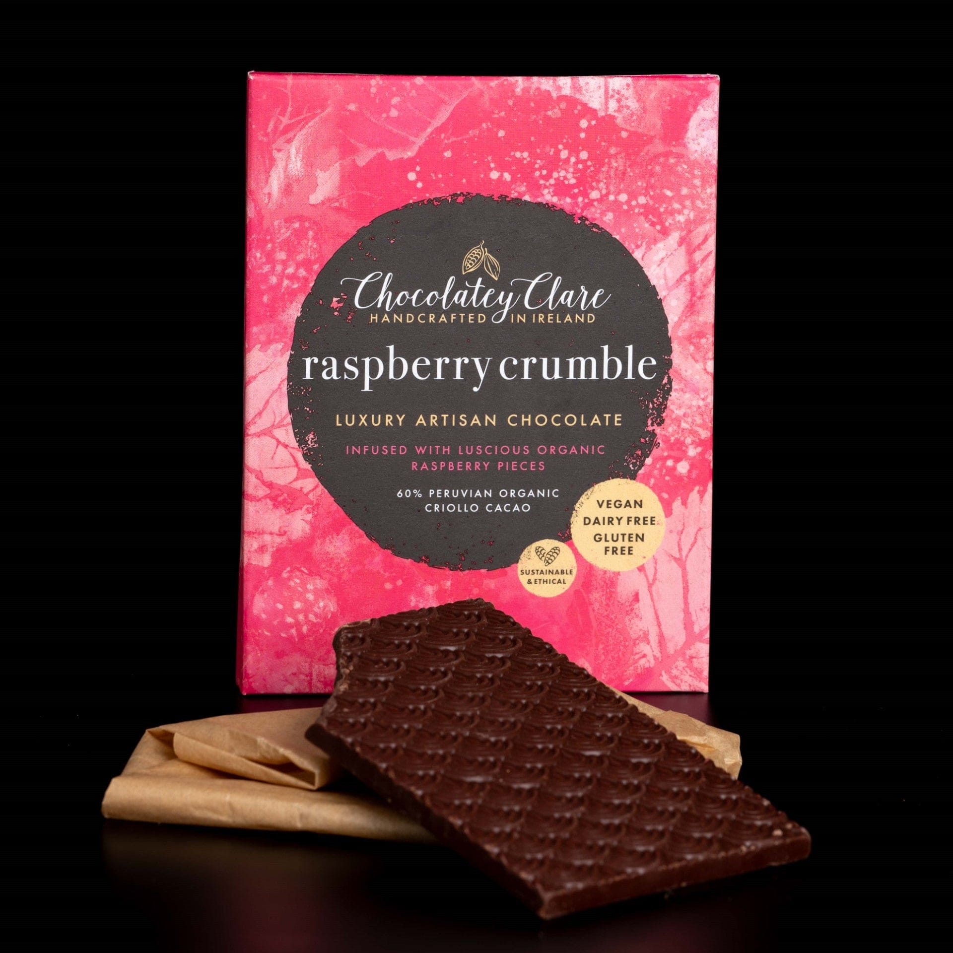 Artist Edition Raspberry Crumble Chocolate Bar Chocolatey Clare