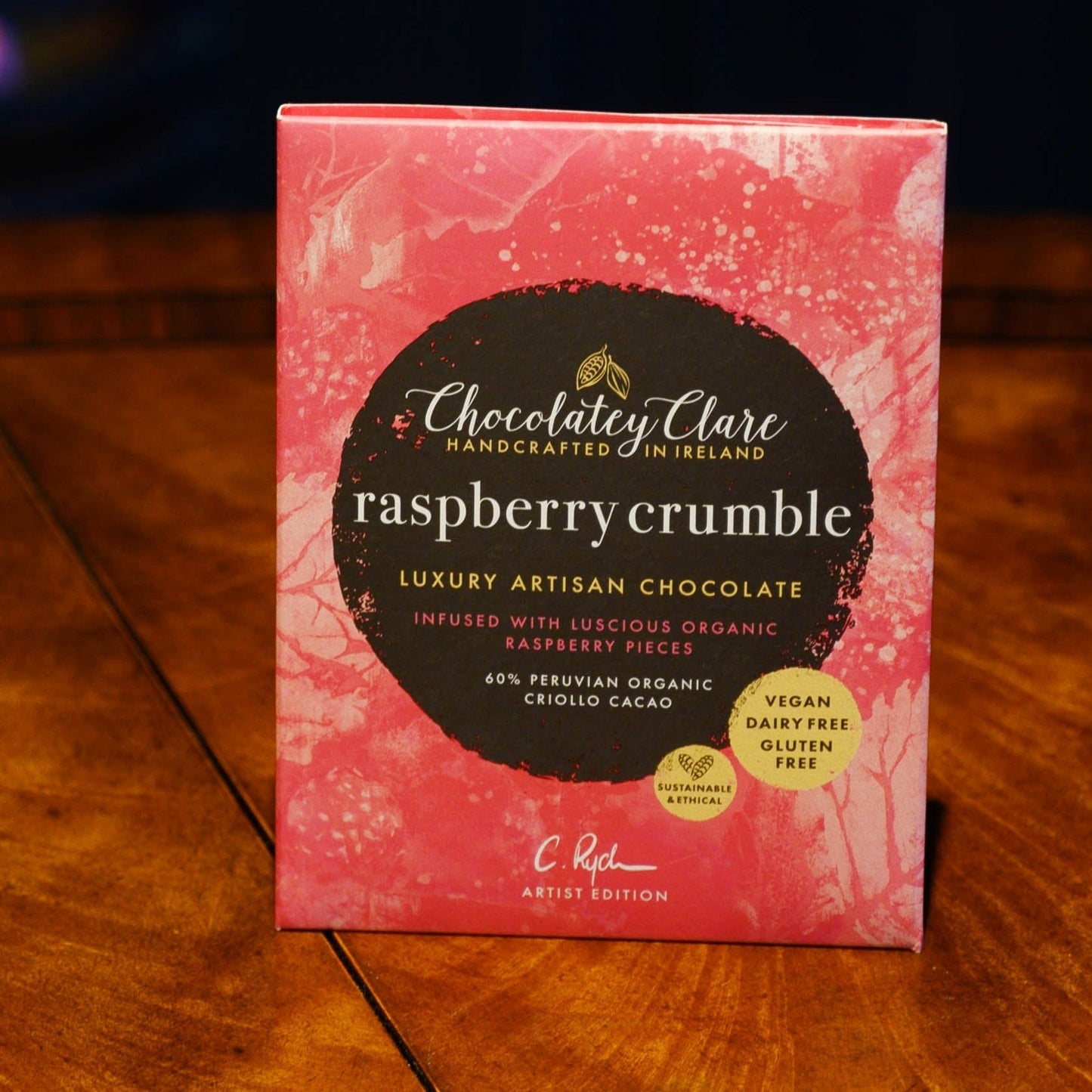 Artist Edition Raspberry Crumble Chocolate Bar Chocolatey Clare