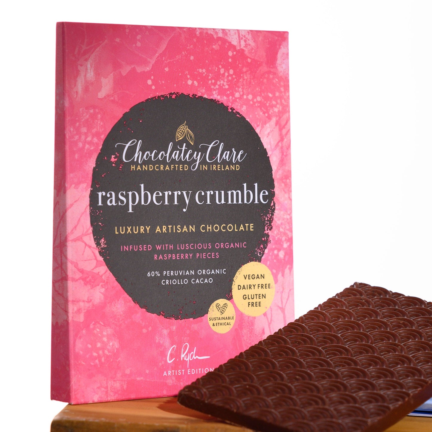 Artist Edition Raspberry Crumble Chocolate Bar Chocolatey Clare