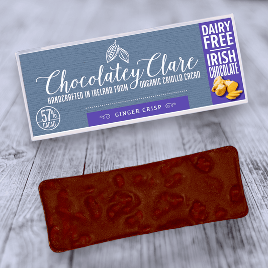 Ginger Crisp luxury vegan chocolate bar Chocolatey Clare