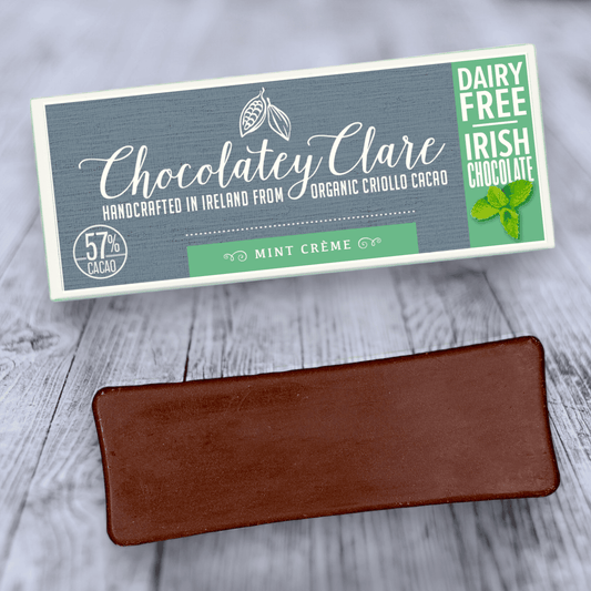 Mint Crème luxury vegan chocolate bar Chocolatey Clare