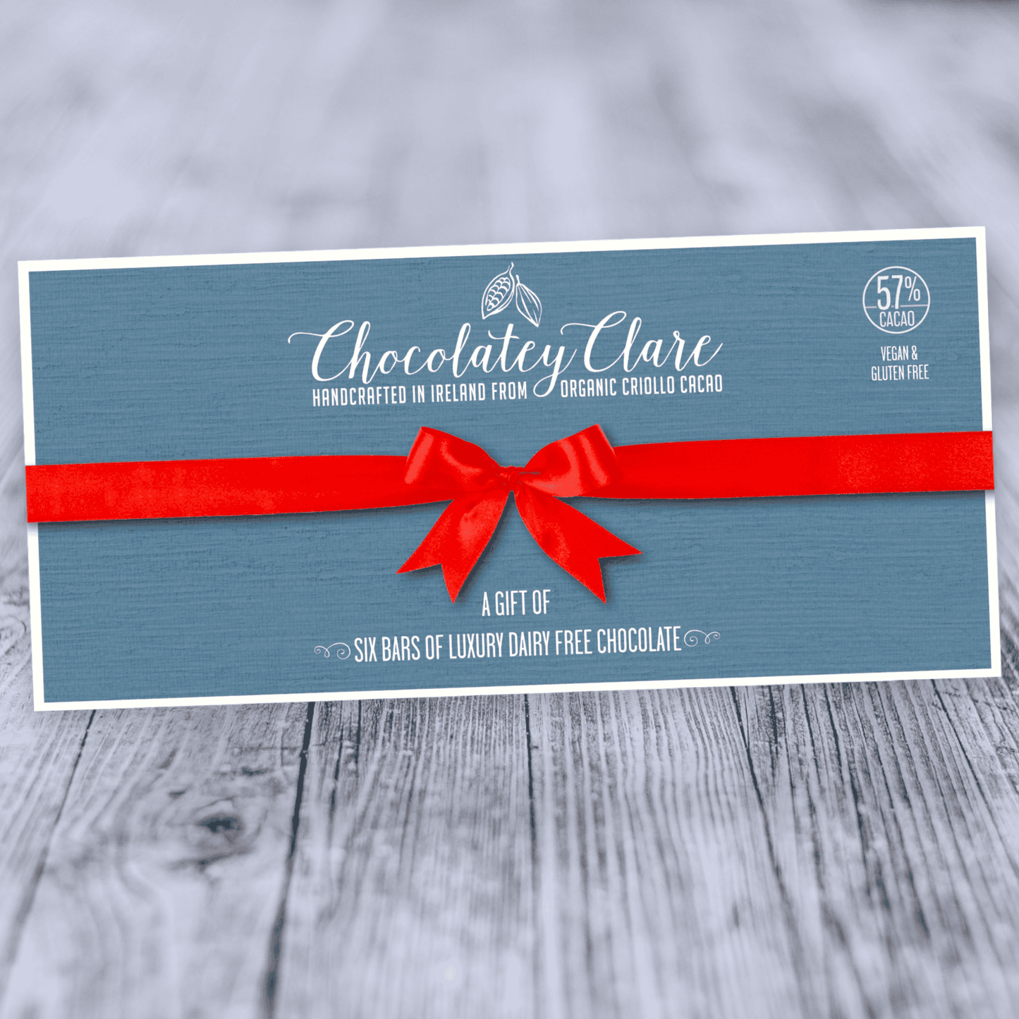 Gift Box Selection of Six Vegan Chocolate Bars Chocolatey Clare