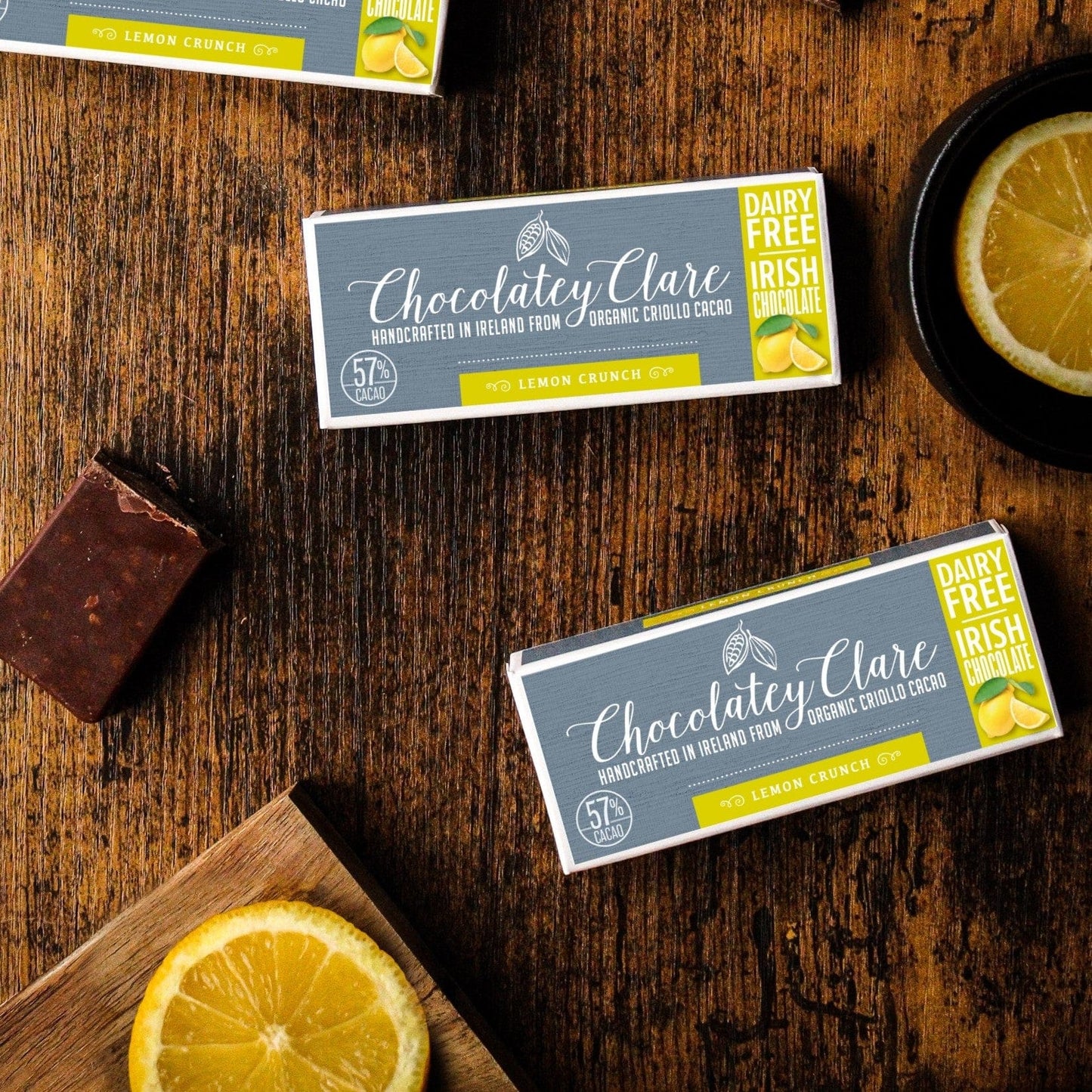 Lemon Crunch luxury chocolate bar Chocolatey Clare